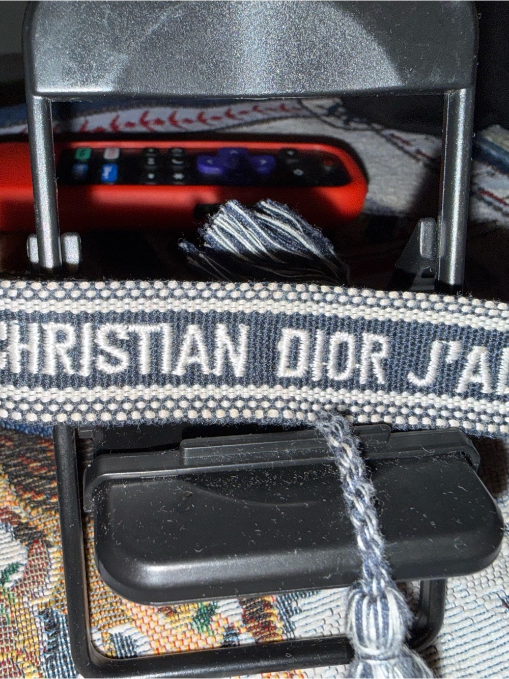 Dior navy and white woven logo bracelet